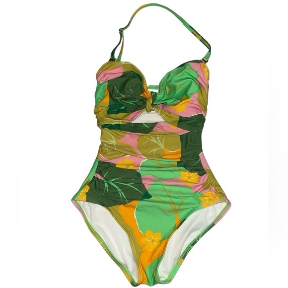 Kate Spade Cucumber Floral Tie Bandeau Bathing Swim Suit size XS NEW - Picture 6 of 9